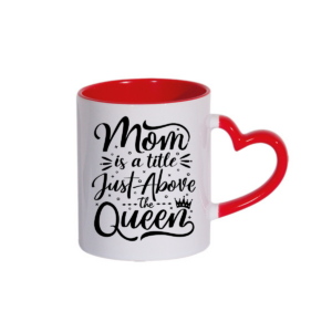 Κούπα καρδιά "Mom above the queen"
